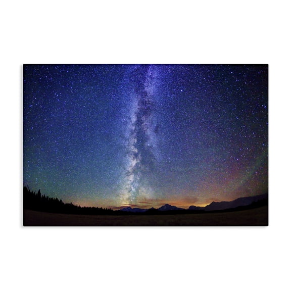 Stupell Industries Milky Way Stars over Earth Landscape & Nature Photography Wrapped Canvas Canvas Art Print Wall Art, 24 x 16