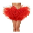 thumbnail image 2 of YUEJUIR Rainbow Tutu Women's Five Layer American Mesh Cake Skirt Tutu Skirt Mesh Skirt Tutu Skirt Beach Adult Five Layer Tu Tu Skirt Adult Tutu Tulle Skirt Princess Tutu (Red,one Size), 2 of 4