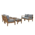 thumbnail image 2 of Modway Marina 6 Piece Outdoor Patio Teak Set in Natural Gray, 2 of 10