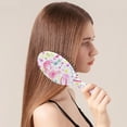 thumbnail image 2 of Pink Breast Cancer and Pioneer Flower Hair Brush,Girls Detangling Hair Brush,Glide Through Tangles with Ease for Wet & Dry Hair,8.8"X2.8", 2 of 7