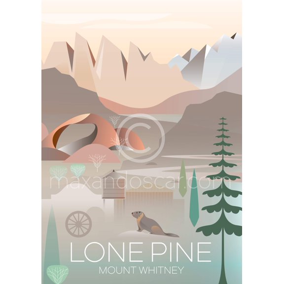 LONE PINE, MOUNT WHITNEY PRINT
