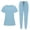 Light Blue, variant on Axiiglly Scrubs for Women Set V Neck Scrub Tops & Drawstring Elastic Waist Jogger Pants Nursing Uniform Scrub Suits, S-2XL