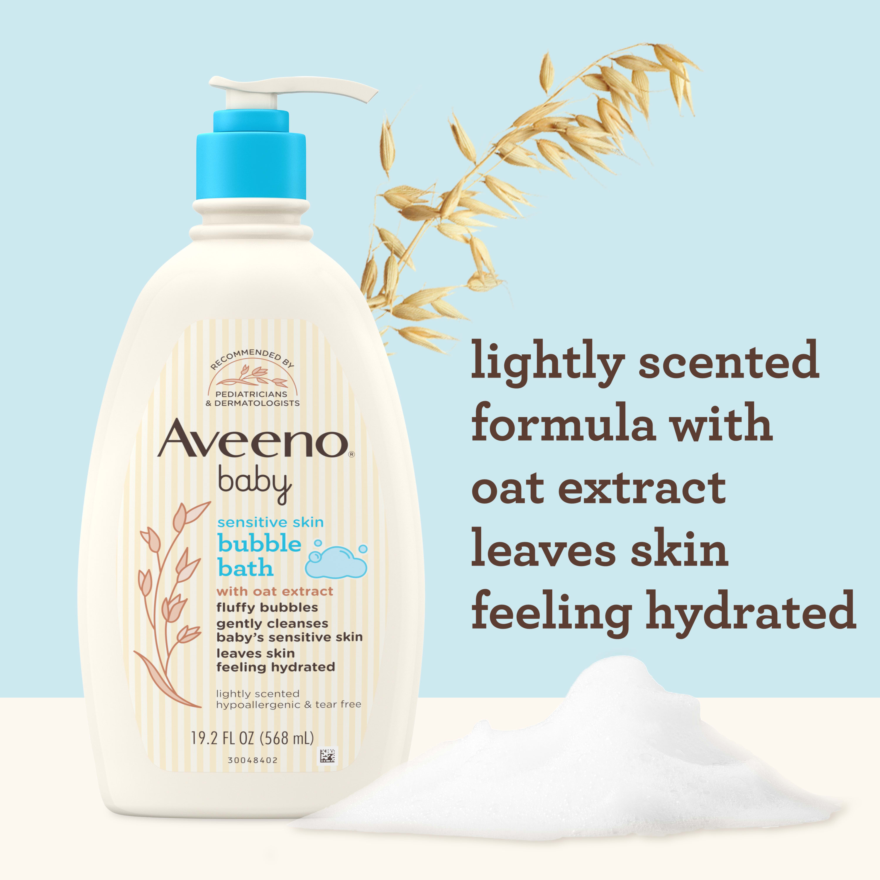 Aveeno Baby Sensitive Skin Bubble Bath with Oat Extract, 19.2 fl. Oz - image 3 of 16