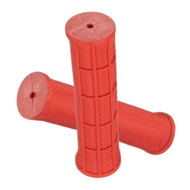 1 par de puños para manillar de bicicleta, antideslizantes y resistentes al desgaste. Rojo