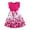 Hot Pink, variant on Girls Dresses Butterflies Print Bowknot Ruffle Sleeves A Line Round Neck Dresses Dress for Girls Blue 5-6 Years