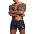 thumbnail image 2 of xiaxaixu Men's Solid Color Short Pants, Muscle Fitness Running Training Shorts Compression Workout Shorts Sportswear, 2 of 5