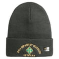 thumbnail image 5 of U.S. Army 4th Infantry Division Logo Embroidered 12 Inch Solid Knit Cuff Long Beanie Made in USA - Charcoal OSFM, 5 of 5