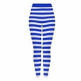 thumbnail image 4 of XIAONU Womens Striped Leggings High Waist Slim Fit Pants Stretchy Casual Daily Bottoms Blue, 4 of 5