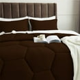 thumbnail image 4 of 5 Piece Honeycomb Design Comforter Set, 800 TC, 100% Egyptian Cotton, Oversized Super King Size Chocolate Solid, 4 of 5