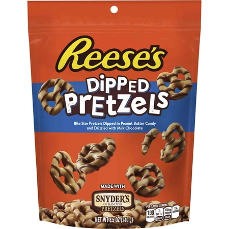 (3 Pack) Reese's, Peanut Butter & Milk Chocolate Dipped Pretzels, 8.5 (The Best Chocolate Covered Pretzels)