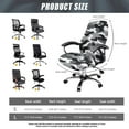 thumbnail image 6 of FKELYI Office Chair Cover for Home Anti-Dust Computer Chair Covers Removable Rotating Chair Slipcover for Swivel Boss Chair Grey Black Camo Print Office Decoration, Large, 6 of 6