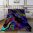 thumbnail image 1 of Abstract Wavy Line Bedspread Set Rainbow Gradient Spiral Coverlet Set Twin For Kids Adults,Colorful Geometry Swirls Quilt Set Marble Grain Bedding Set Room Decor, 1 of 5