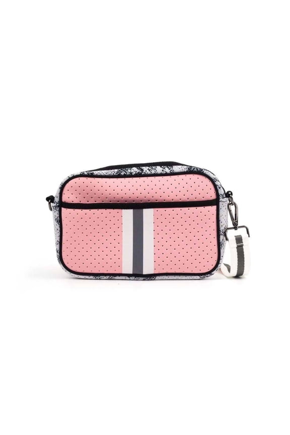 The Bianca Messenger Crossbody - Pink & Snakeskin