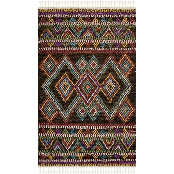 SAFAVIEH Kenya Burke Geometric Fringe Area Rug, Multi, 8' x 10'