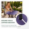 thumbnail image 4 of Round Outdoor Tablecloth with Umbrella Hole and Zipper, Purple Yellow Ombre Tablecloth with Elastic Waterproof, Farmhouse Modern Gradient Art Patio Table Covers for 55" - 60" Picnic Pool Tables, 4 of 9