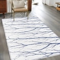 thumbnail image 3 of Blue Navy Branches Washable Area Rugs 4'x6', Abstracts Plant Silhouettes Modern Low Pile Throw Living Room Rug Non-Slip Sturdy Edge Binding Carpet for Indoor Entryway Bedside Kitchen, 3 of 9