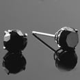 thumbnail image 3 of Pompeii 1 - 8Ct Round Cut Black Diamond Studs 14k Gold Earrings (Black,I2-I3), 3 of 4