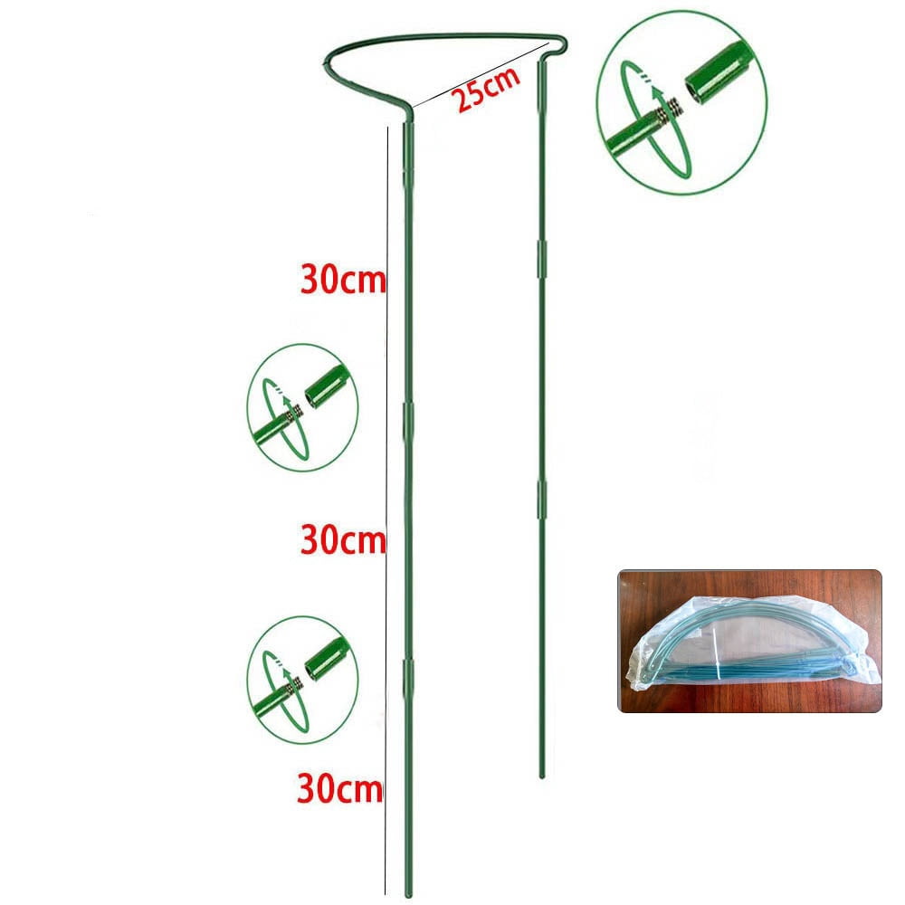 2Pcs Plant Stakes, Peony Cages and Supports, Garden Stakes Plant Support Cage, Plant Support Ring Border for Peony Tomato, Hydrangea, Flower Indoor Outdoor (23.62" W x 10" H)