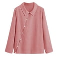 thumbnail image 5 of LEKWK Womens Linen Shirt Striped Asymmetrical Button Dressy Tops Long Sleeve Business Casual Tops Collared Irregular Hem Slim Fit Work Outfits, 5 of 8