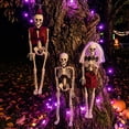 thumbnail image 6 of Halloween Skeleton Decorations 19 Inch Posable Clown Skeleton Spooky Indoor Outdoor Hanging Prop for Haunted House Halloween Party 1 Pack, 6 of 7