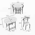 thumbnail image 5 of Lacoo 3-Piece Small Dining set, Table and Chair Set for 2 ,for Living Room, Dining Room, Kitchen, Black & White, 5 of 7