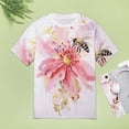 thumbnail image 5 of Bee And Flowers T-Shirt O Neck Oversize T-Shirts Short Sleeve Classic Tees Women Summer Graphic Tops, 5 of 5