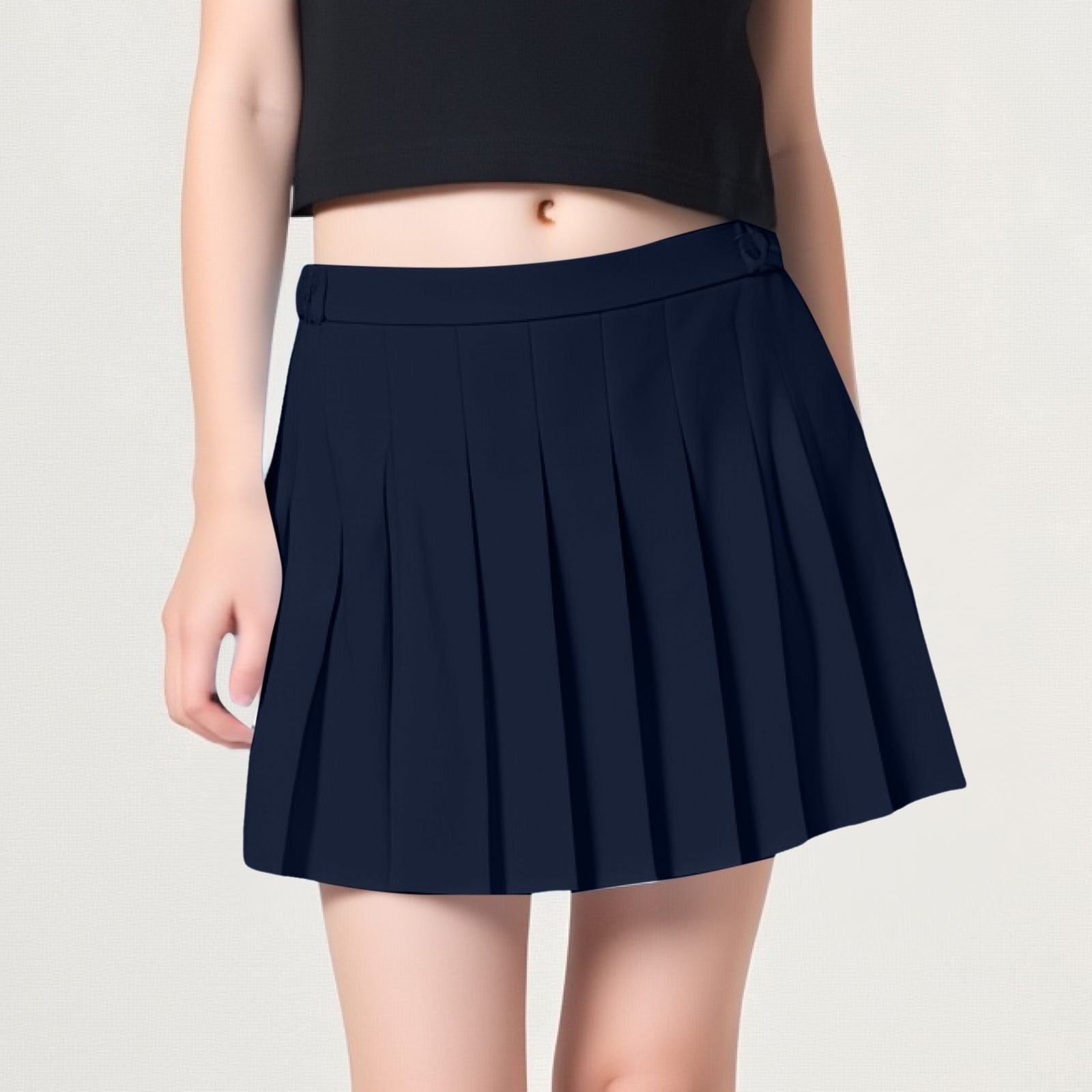 Black Mini Skirt With Shorts Girls Denim Skirt Summer Vintage