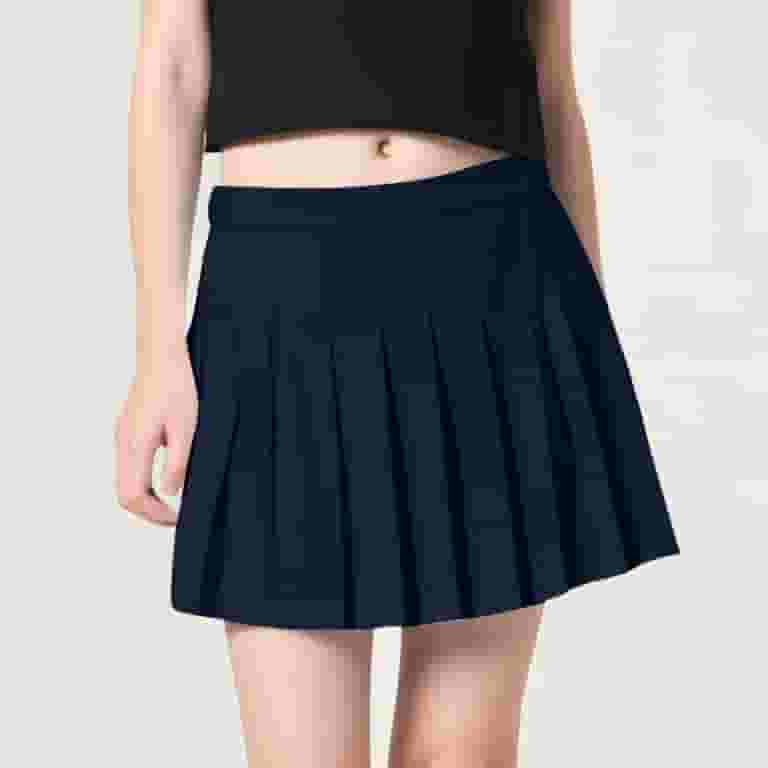 Black Mini Skirt With Shorts Girls Denim Skirt Summer Vintage