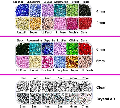 Bedazzler Kit with Rhinestones, Hotfix Applicator, DIY Hot Fix Rhinestone Setter, Hot Fixed Bedazzling Kit, 3560 Pcs, Crystal AB, Clear, 14 Colors, Tweezers, Gem Picker, Brush, Trays, Bag