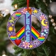 thumbnail image 3 of AatoeaX Bohemian Peace Sign Ornament: Colorful Hippie Vibes, Transparent Acrylic, Hanging Decor for Home, Bohemian Spaces, Festival & Pride Accents, 3 of 5