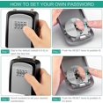 thumbnail image 5 of Key Lock Box, 4-digit Password Combination Lock Box for House Key, Portable Hanging Small Safe Box Waterproof Fireproof, Key Lock Box for Outside, Large-capacity Metal Box with Detachable Hook, 5 of 7