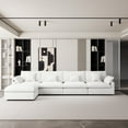 thumbnail image 2 of The Magic Home 155" 4-Seater Cloud Modular 155 L-Shaped Linen Sectional Sofa with Ottoman, White, 2 of 12