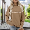 thumbnail image 2 of VISALY Pullover Crewneck Sweatshirt Graphic Sweatshirts Funny Crewneck Sweatshirt Long Sleeve Sweatshirt Fleece Sweater Fall Sweatshirt Oversized Sweatshirt Pullovers Tunic Sweater Khaki Xxl, 2 of 6