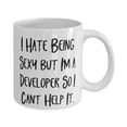 thumbnail image 2 of Unique Idea Developer 11oz Mug, I Hate Being Sexy but I'm a Developer So, F Men Women, Present From Friends, Cup F Developer, 2 of 2