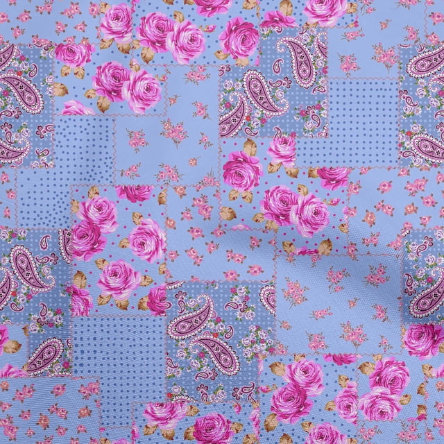 oneOone Tissu en Coton Flex Violet2 Florals Matériel de Robe Tissu Imprimé Tissu au Mètre 40 Pouces de Large