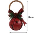 thumbnail image 2 of Colgador de puerta con lazo de cuadros de búfalo, cascabel de pino navideño, adornos para colgar en la pared, 2 uds., 2 of 5