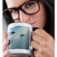 thumbnail image 2 of 3dRose,  Flying F15 and 16 Jet Aircraft, 15oz Two-Tone Black Mug, 2 of 7