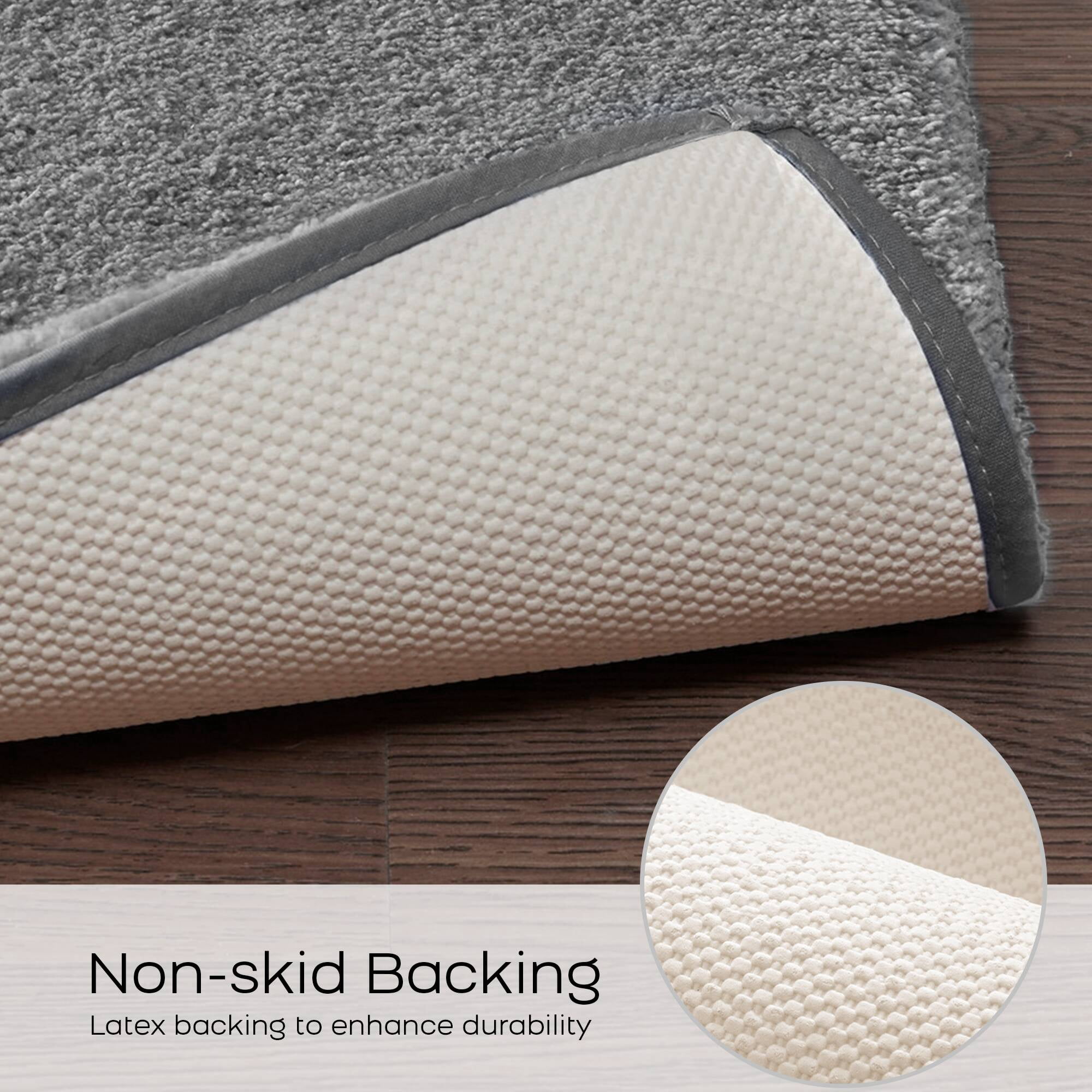 24x72" Marshmallow Bath Rug Runner 100% Polyester Ultra Soft Plush High Pile Quick Dry Absorbent Non-Slip Latex Backing Machine Washable Bathroom Rug