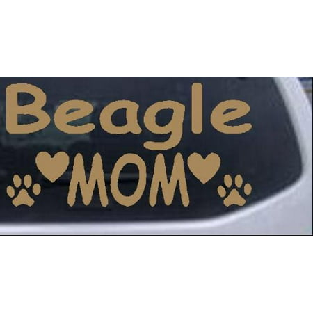 

Beagle Mom With Dog Paw Prints Car or Truck Window Decal Sticker
