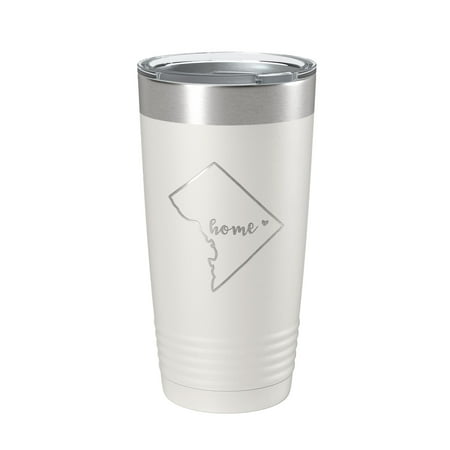 

District of Columbia Tumbler Home State Travel Mug Insulated Laser Engraved Map Coffee Cup 20 oz White