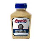 Bertman Great Lakes Dortmunder Gold Beer Mustard. Lager-Infused Condiment for Hot Dogs & Hamburgers. 9oz bottle.