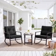 thumbnail image 6 of Tappio Outdoor Furniture 3 Piece Patio Bistro Furniture Set, Rattan Conversation Chairs Set with Side Table and Cushions, Patio Furniture Sets for Balcony Garden Porch, Black, 6 of 6