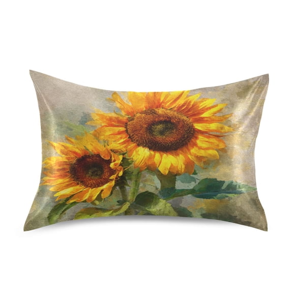 Satin Pillowcase Home Luxury Envelope Pillowcases Soft And Smooth A Sunflower Design