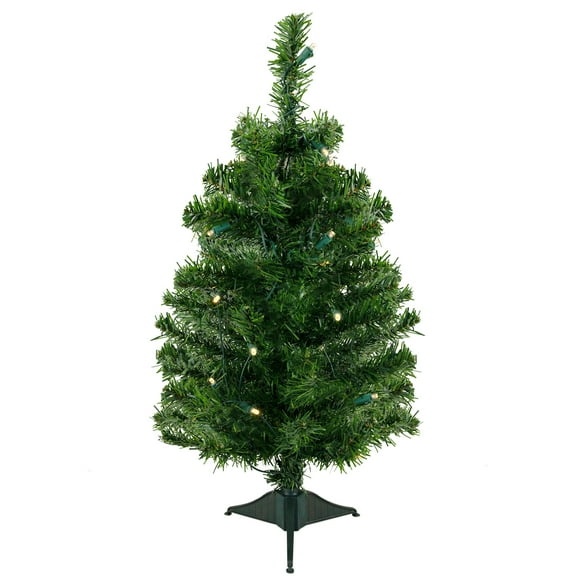 2' x 14" Pre-Lit Mixed Classic Pine Medium Artificial Christmas Tree - Warm Clear LED Lights