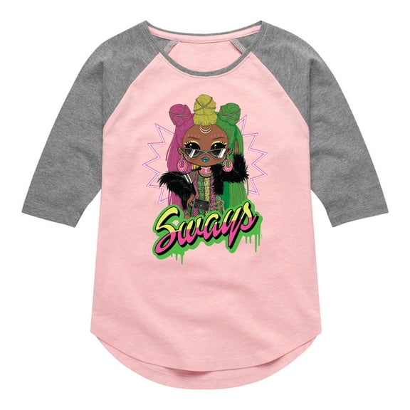 LOL OMG! Fashion Dolls - Sways Spray Paint - Toddler & Youth Girls Raglan Graphic T-Shirt