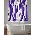 thumbnail image 5 of Purple White Moire Sheer Curtains 72 Inch Length 2 Panels Set, Modern Abstract Art Elegant Voile Window Treatment Rod Pocket Curtains Sheers Drapes for Bedroom/Living Room/Kitchen 52"x72"x2, 5 of 7