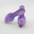 thumbnail image 6 of Dualoai Princess Dress up Shoes Dress up Kids Heels Decoration Shiny Versatile Toy Jelly Sandals for Girls for Birthday Childrens Day violet with feather, 6 of 9