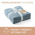 thumbnail image 2 of TOWN & COUNTRY EVERYDAY 4-Piece Textured Windowpane Washcloth Set, 13"x13", 100% Cotton, Plush & Absorbent 550GSM, Blue, 2 of 8