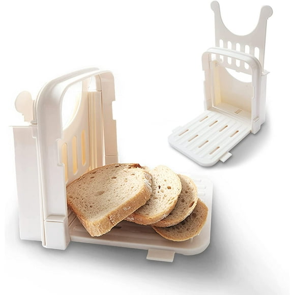 Bread Slicer for Homemade Bread, Plastic Bread Slicer Machine and Compact Bread Slicing Guide 4 Sizes Bread Loaf Slicer Thin Bread Cutter, Foldable and Manual Bread Slicer for Kitchen