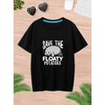 thumbnail image 1 of SAVE THE FLOATY POTATOES & Cartoon Sea Lion Graphic Print Tee, Girls' Casual & Comfy Crew Neck Short Sleeve T-shirt For Spring & Summer, Girls' Clothes For Outdoor Activities, 1 of 5